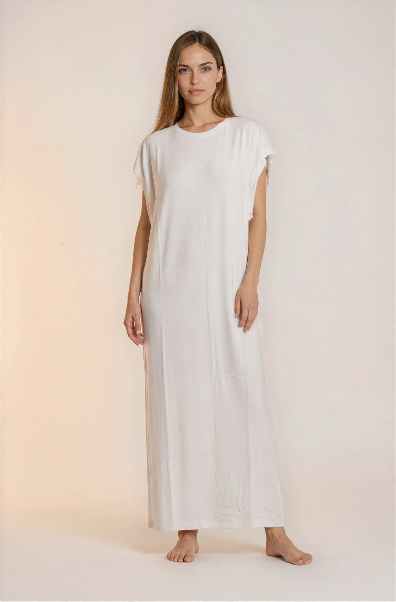 Maternity & Nursing T-Shirt Dress | Easy Breastfeeding Access via Open Sleeves