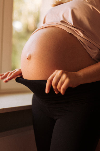 Comfortable maternity leggings worn during pregnancy
