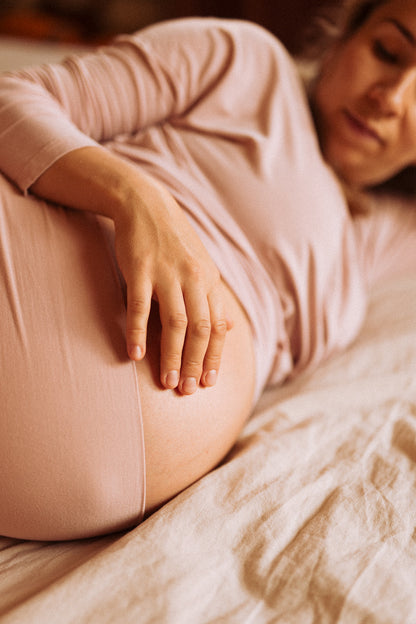Comfortable maternity lounge pants worn during pregnancy