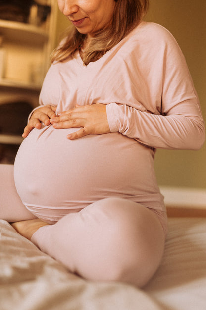 Maternity long sleeve shirt for pregnancy and postpartum